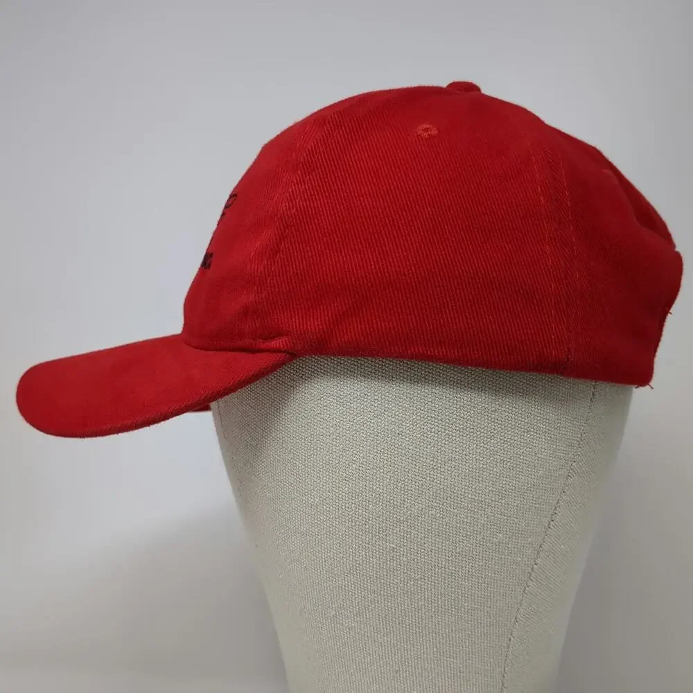 Red Baseball Cap One Size REC Fabricators Inc Embroidered Logo Slideback Hat